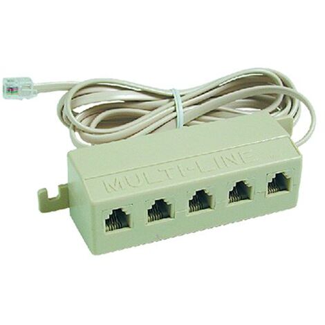 Faeg multipresa telefonica con 5 plug 6/4c cavo da 2 metri