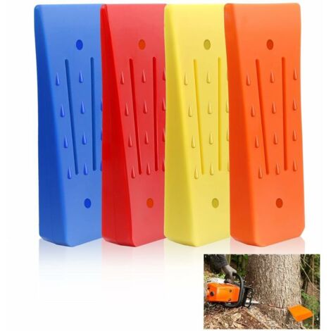 KEYOUNG Fällkeil 4 Stück Kunststoff Forstkeil Baumkeile ABS Schlagfest und Kältebeständig Forstkeil für kontrollierten Fällen von Bäumen