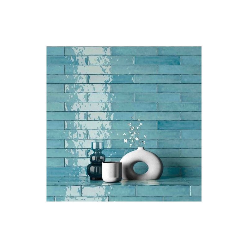 Bestile - Faïence Effet Zellige saona 5x25cm (0,75m2) Sky - Les Carreaux de Jean