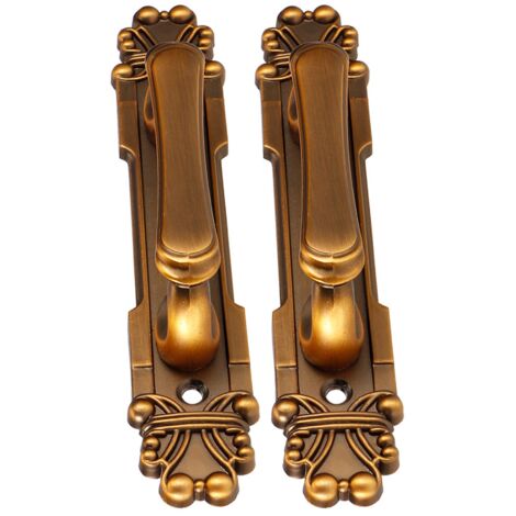 Fafeicy Poignée de Porte, Poignée de Porte d'armoire, 2 Pièces Poignée de Porte Rétro avec Vis Style Européen Antique en Alliage de Zinc Poignée de Traction Décorative Commode Placard, Poignées