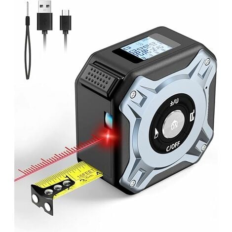 Bande de mesure de distance laser bande numérique mesure 2-en-1  distancemètre la