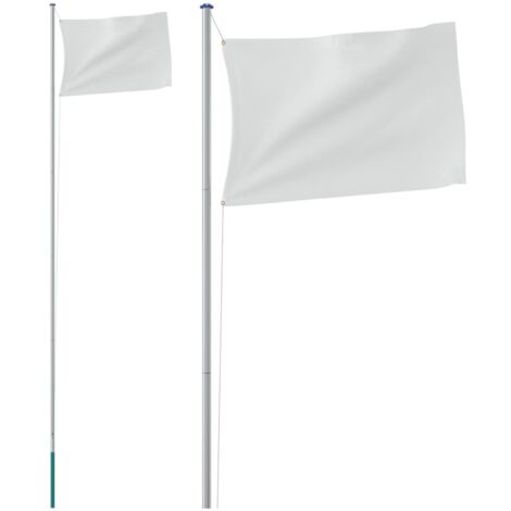 Fahnenmast Teilbar Silbern 6,23 m Aluminium vidaXL