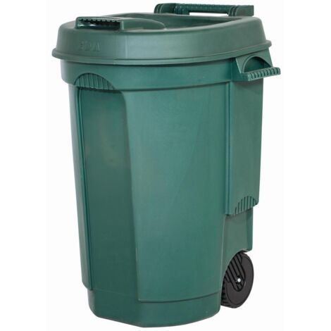 Fahrbarer Abfallbehälter 110L Farbe: grün, Maße: 55x58x81cm