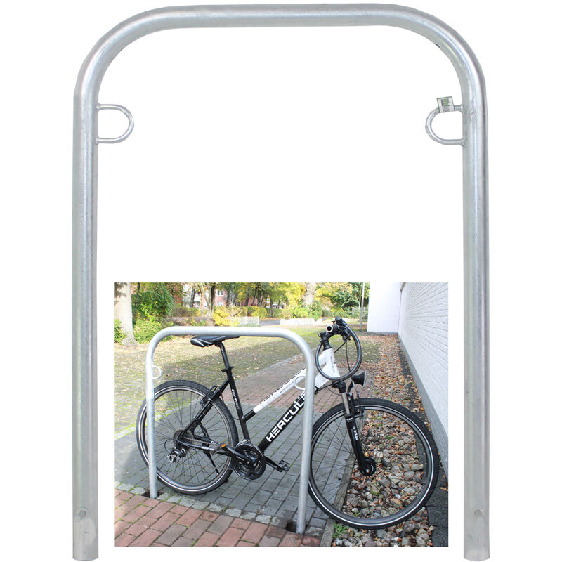 Baumarktplus - Fahrradanlehnbügel 114 X 78 Cm Stahl Feuerverzinkt Ø 49mm Grau Einbetonieren Fahrradständer Parker Typ U