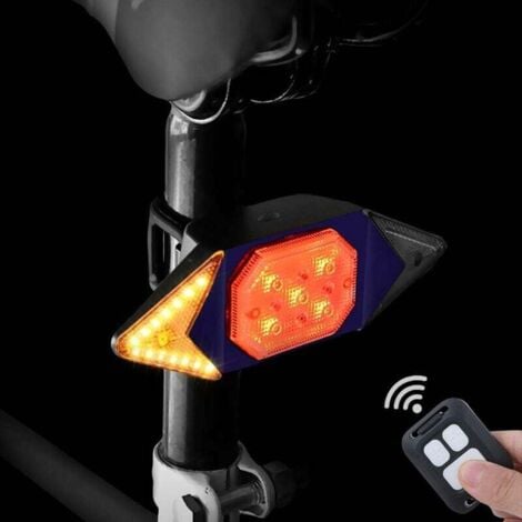 AUTRES Fahrrad-Blinker mit kabelloser Fernbedienung, Fahrrad-Rücklicht mit Fahrrad-Blinker, 5 Beleuchtungsmodi, Sicherheitswarnung hinten, Blitzlicht