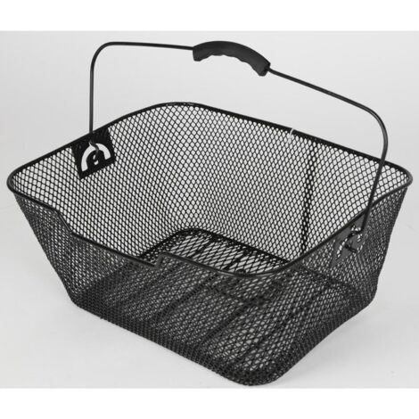 Fahrrad Gepäckträgerkorb Metall Schwarz Aufsteckbar Einkauf Schultasche Draht
