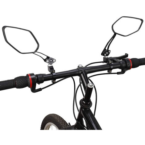 PJKKawesome Fahrrad Rückspiegel Wide Range Drehbare Lenkerspiegel Einstellbar Rückansicht Fahrradspiegel Rot 1pair
