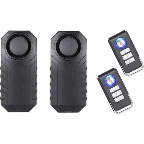 Fahrradalarm, Motorrad-Wegfahrsperre mit Fernbedienung, 113 dB super laut (2er-Pack)