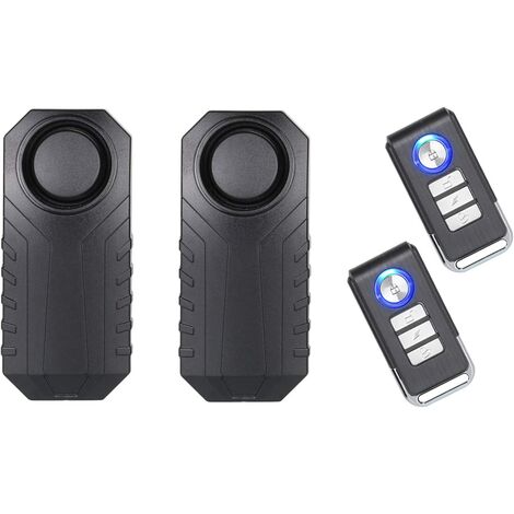 Fahrradalarm, Motorrad-Wegfahrsperre mit Fernbedienung, 113 dB super laut (2er-Pack)