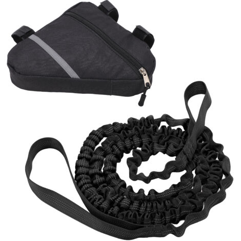 Fahrradanhängerkupplung, elastisches Abschleppseil, Familienausrüstung für Outdoor-Wanderungen, Mountainbike-Anhänger, schwarzes Abschleppseil-Set