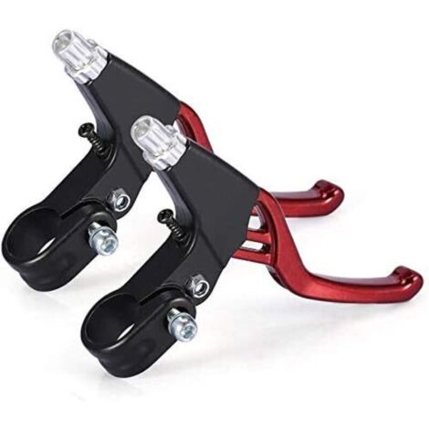 Fahrradbremshebel – Universeller Handbremshebel aus Aluminiumlegierung für Fahrräder, geeignet für Rennräder, Mountainbikes, BMX-Räder, 2,2 cm Durchmesser, ein Paar (Rot)