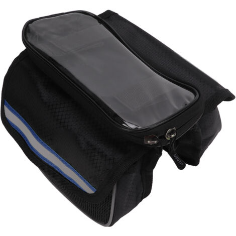 Fahrradhandytasche, 600D Nylon, stoßfest, transparentes TPU, kompatibel mit Smartphones von 4,8 bis 5,7 Zoll, hohe Sicherheit, blau
