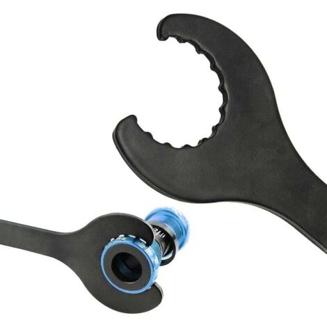 Fahrradkurbelschlüssel aus Karbonstahl, Tretlagerschlüssel für Shimano Hollowtech MTB-Reparaturset, 22 cm (schwarz)