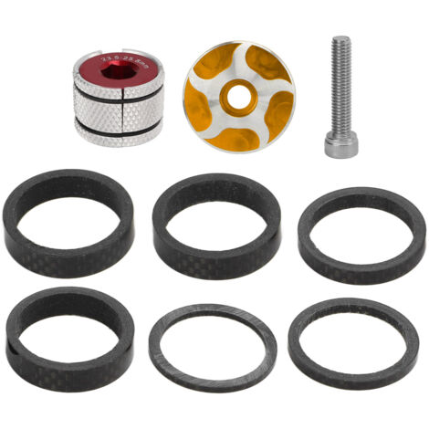 Fahrradlenker-Spacer-Set mit Vorbaukappe und 28,6-mm-Gabel-Expansionsstopfen, Gold
