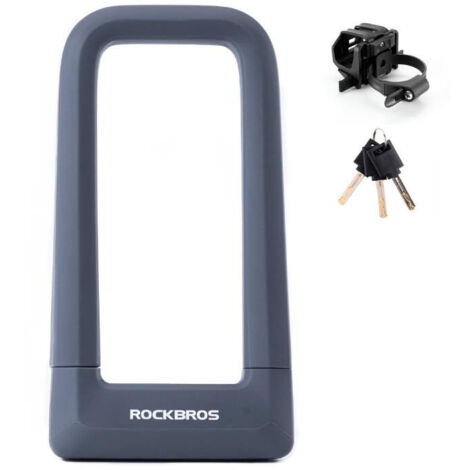 Fahrradschloss, abschließbares Fahrradschloss, U-SCHLOSS ROCKBROS (RKS626-GR) grau