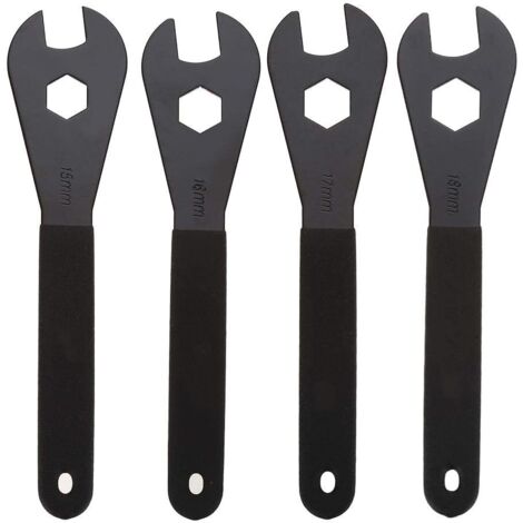 Fahrradschlüssel – langlebiges Multifunktions-Kegelschlüssel aus Kohlenstoffstahl, Fahrradreparaturwerkzeug (15 mm, 16 mm, 17 mm, 18 mm)