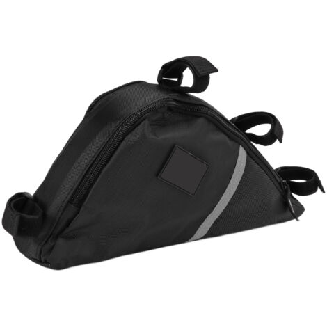 Fahrradtasche mit großem Fassungsvermögen, strapazierfähiges Oxford-Canvas, dreieckige Tasche für Sattel und Rahmen, ideal zum Radfahren (Schwarz)