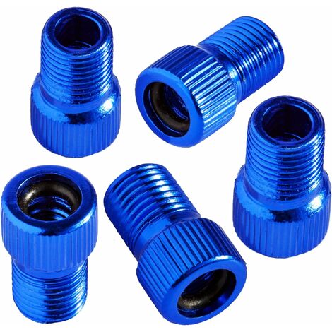 Fahrradventiladapter Luftdüsenadapter Aluminium Straight Grain (Blau) 5 Stück
