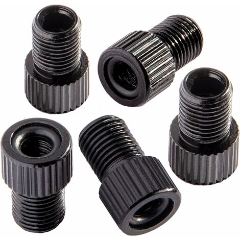 Fahrradventiladapter Luftdüsenadapter Aluminium Straight Grain (schwarz) 5 Stück