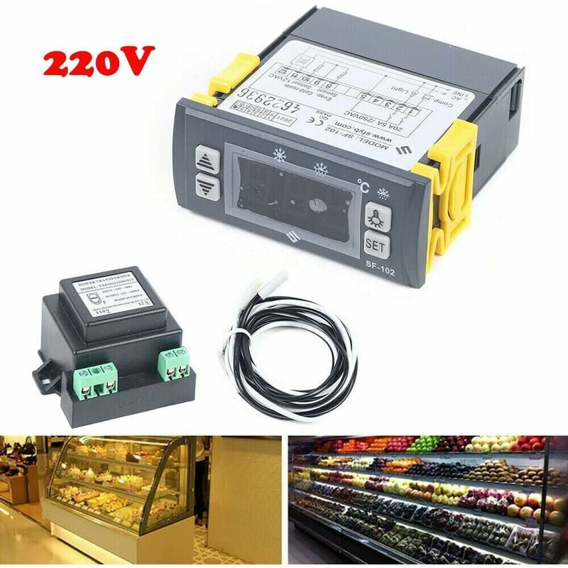 Senderpick - Régulateur de température numérique SF-102 - Thermostat lcd numérique - Refroidissement pour réfrigérateur - 220 v