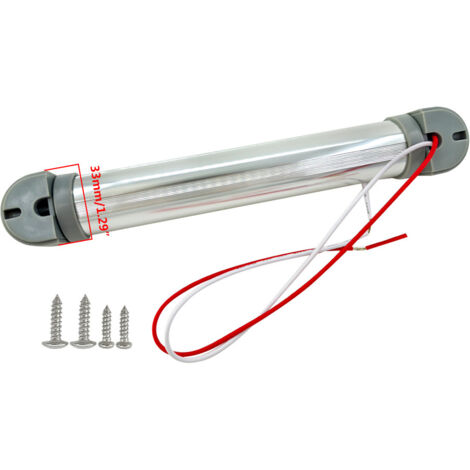 Fahrzeug-Deckenleuchte, LED-Leseleuchte, Wohnmobilleuchte mit Schalter, 180° verstellbare Wohnmobil-Innenraumleuchte, silber, 225 x 33 x 36 mm