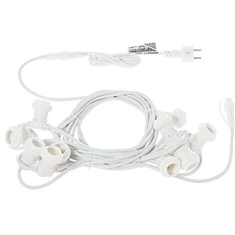 Fai catena luminosa catenaria bianca da 11 metri con 11 portalampada prolungabile 3062/bianca