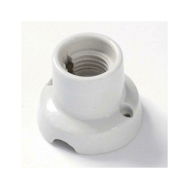 Portalampada in porcellana e27 base diritta 0071 - FAI