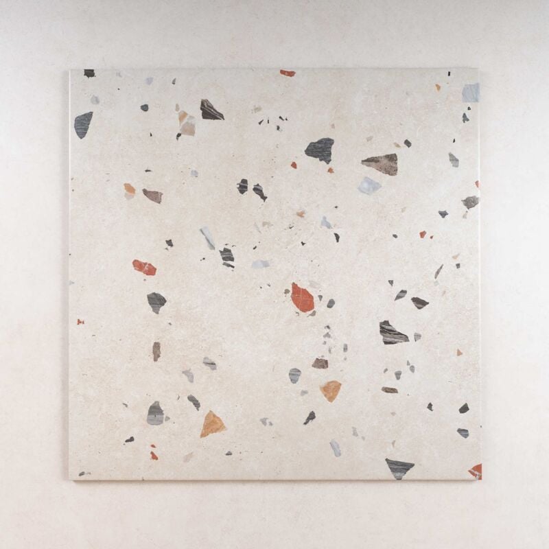 Nais - Carrelage Effet Terrazzo sonar Marfil 66x66 (1,31m²) - Les Carreaux de Jean