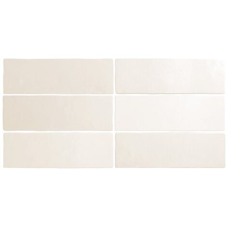 Faience dénuancée blanche 6.5x20 cm MAGMA WHITE 24958 - 0.5m²