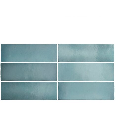 Faience dénuancée bleu clair 6.5x20 cm MAGMA AQUAMARINA 24966 - 0.5m²