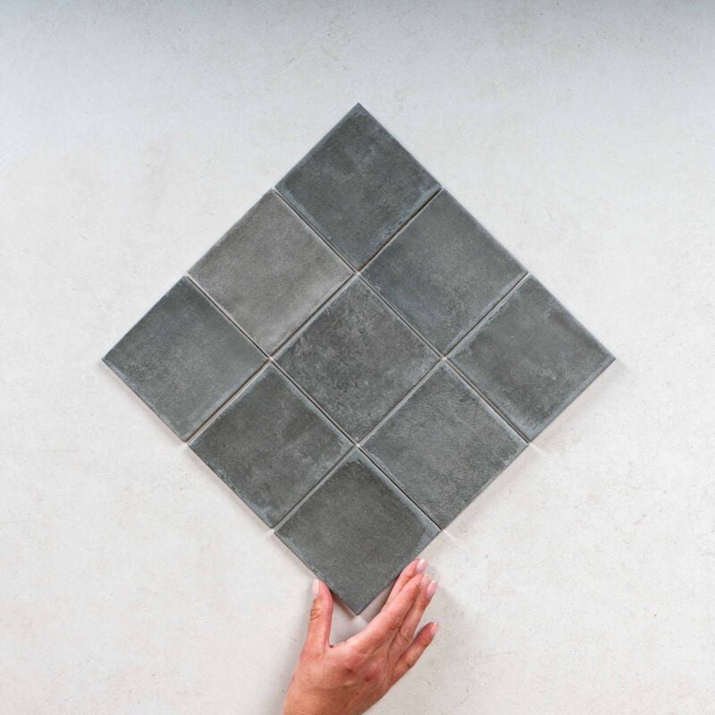 Faïence Effet Zellige argile 10x10 (0,5m2) Dark - Les Carreaux de Jean