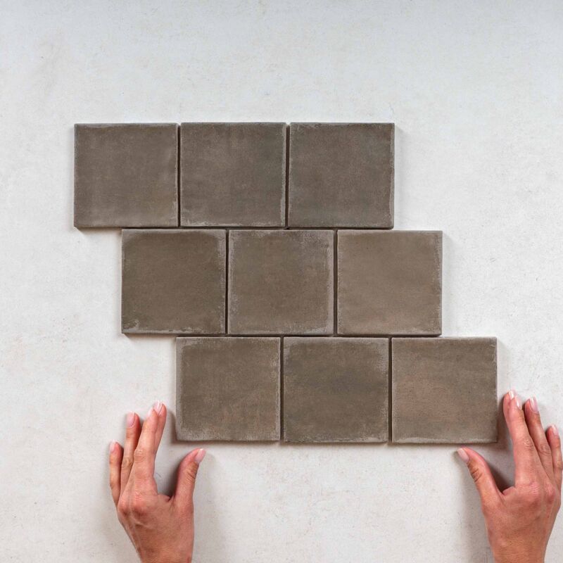 Faïence Effet Zellige argile 10x10 (0,5m2) Cacao - Les Carreaux de Jean