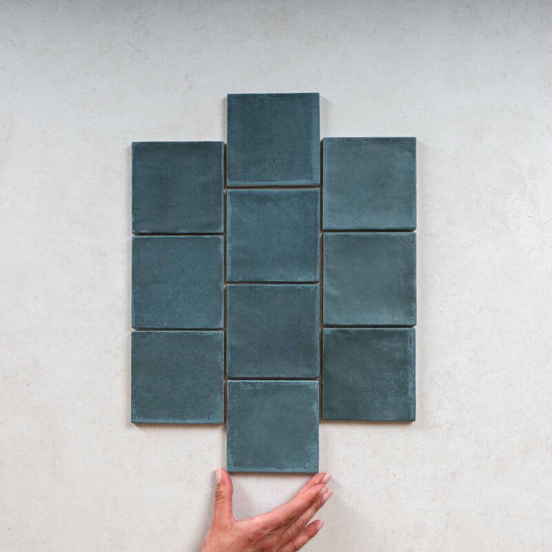 Faïence Effet Zellige argile 10x10 (0,5m2) Glacier - Les Carreaux de Jean