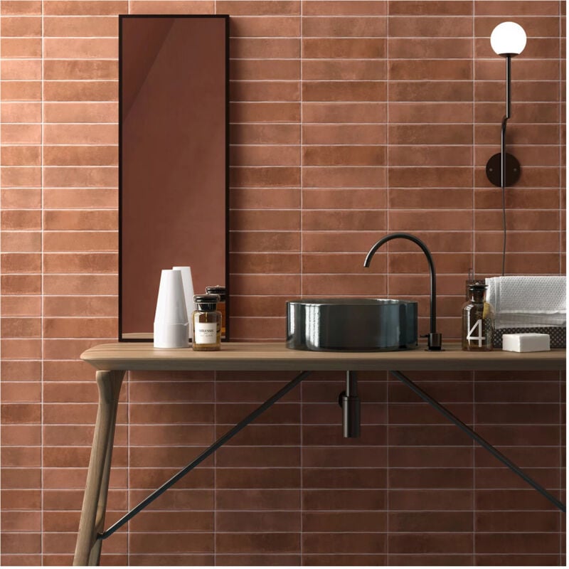 Baguette de finition pour Carrelage grès cérame ARGILE Bullnose Jolly 20x1,2 cm boîte de 2 ml / pas m2 - Gioia Materia Marron