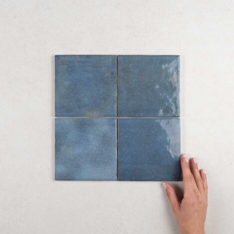 Faïence Effet Zellige ARTISAN 13,2x13,2 (1m2) Colonial Blue - Les Carreaux de Jean
