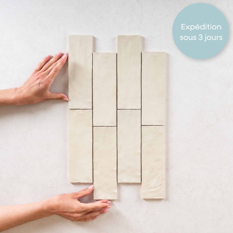 Nais - Faïence Effet Zellige mallorca 6,5x20 (0,5m2) Green Mallorca - Les Carreaux de Jean