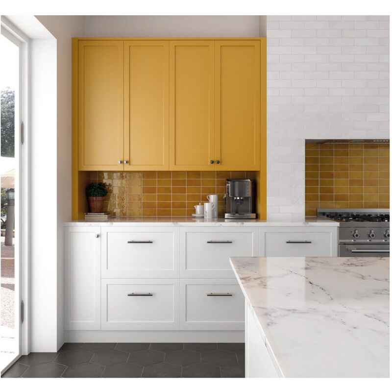 Equipe - Carrelage mural faience effet zellige village 13,2x13,2 cm Jaune - Brillant / Poli - boîte de 1 m2 - Gioia Materia