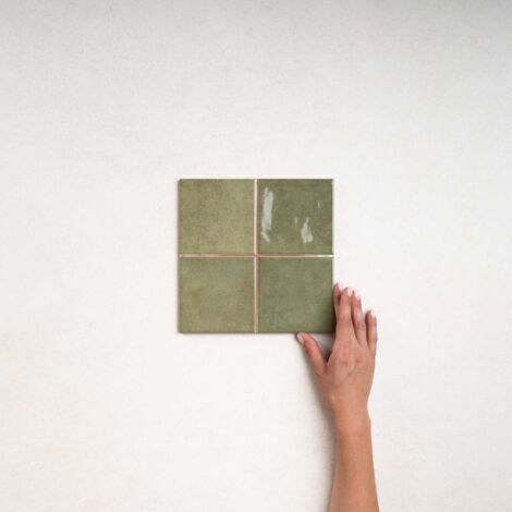 Faïence Effet Zellige Vert CHAOUEN 10x10 Forest (1m²) - Les Carreaux de Jean