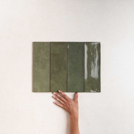 Faïence Effet Zellige Vert CINQUE TERRE Emerald 10x30cm (1,02m²) - Les Carreaux de Jean