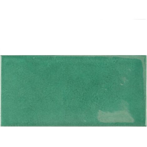 Faience effet zellige vert émeraude 6.5x13.2 VILLAGE ESMERALD GREEN 25584 - 0.5 m²
