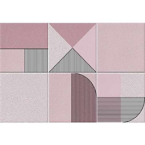 Faïence géométrique rose 23x33.5 cm NAGO MARSALA - 1m²