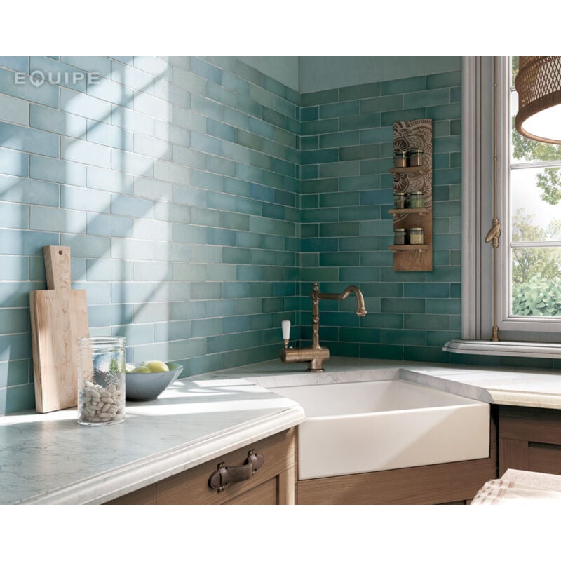 Nais - Faïence - magma - magma aquamarina - 6,5X20