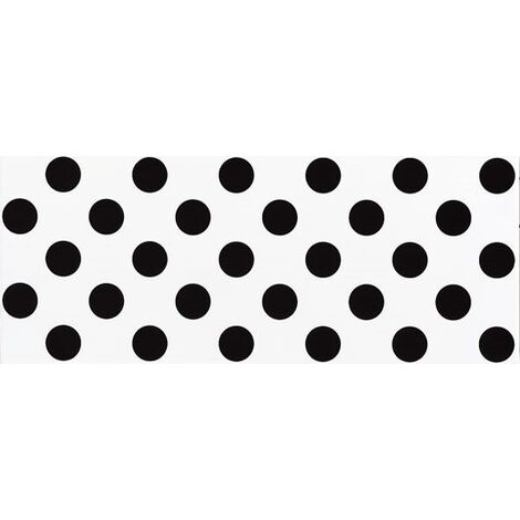 Faience murale blanche a pois noirs RIMINI 20x50cm - 1m²
