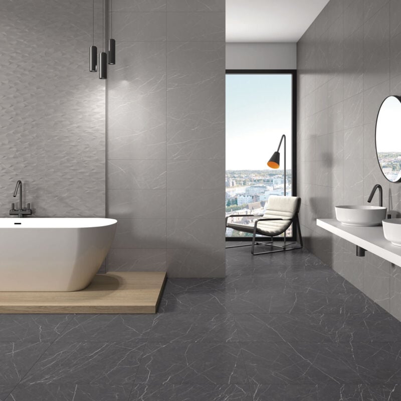 Stone By Stone - Faïence - muse - grey - 30x90 Rectifié - Naturel - (1,08 m²)