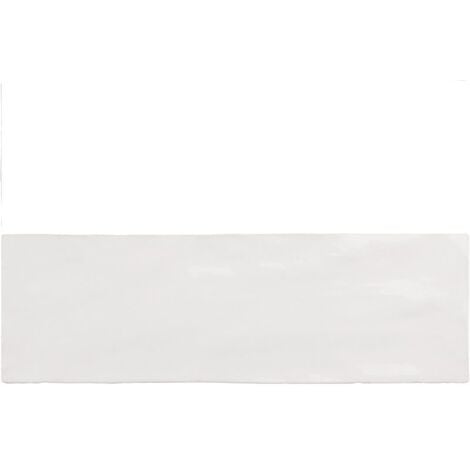 Faience nuancée effet zellige blanche 6.5x20 RIVIERA WHITE 25837 - 0.5 m²