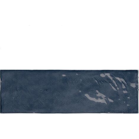Faience nuancée effet zellige bleu roi 6.5x20 RIVIERA BLUE REEF 25848- 0.5 m²