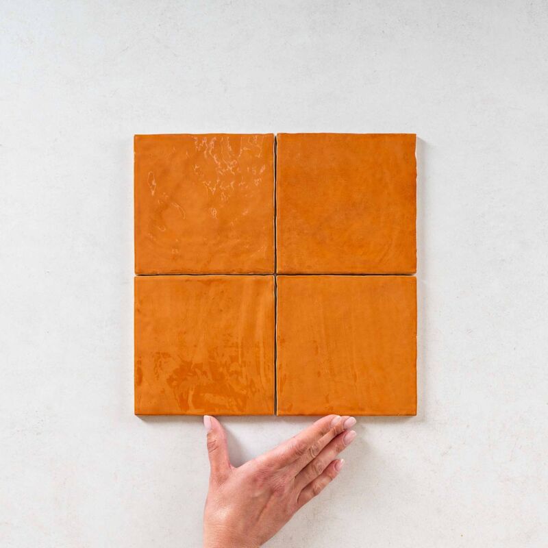 Faïence Effet Zellige LA RIVIERA 13,2x13,2cm Ginger (1m2) - Les Carreaux de Jean