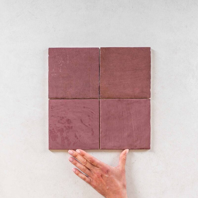 Equipe - Faïence Effet Zellige la riviera 13,2x13,2cm Juneberry (1m2) - Les Carreaux de Jean