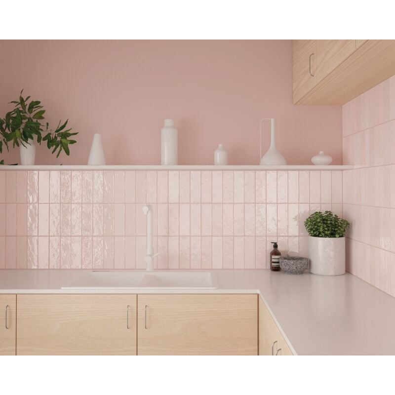 Equipe - Faïence - la riviera - rose - 6,5X20