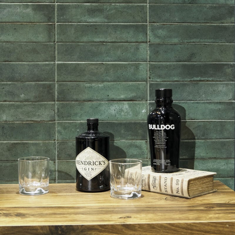 Stone By Stone - Faïence - raku - Green Jade - 5,6x26,7 - Brillant - (0,78 m²)